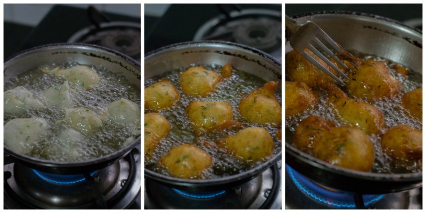 mangalore-bonda-maida-bonda-flour-bajji-goli-baje-recipe-preparation-oil-fry |kannammacooks.com #hush #puppies #south #indian #mangalore #bonda #bajji #tea #time #snack #deep #fried #yummy #fritters